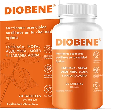 Diobene — 20 tabletas de 500mg con Espinaca, Nopal, Aloe Vera, Mora y Naranja Agria