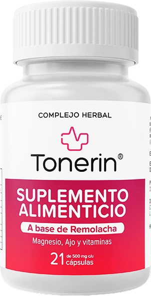Tonerin — 21 cápsulas con Remolacha, Magnesio, Ajo, Vitamina C y B6 para presión arterial